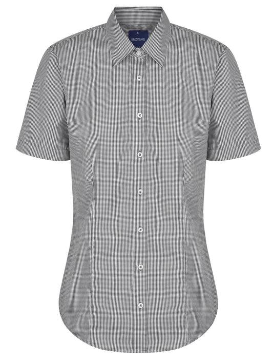 Womens Gingham Short Sleeve Shirt