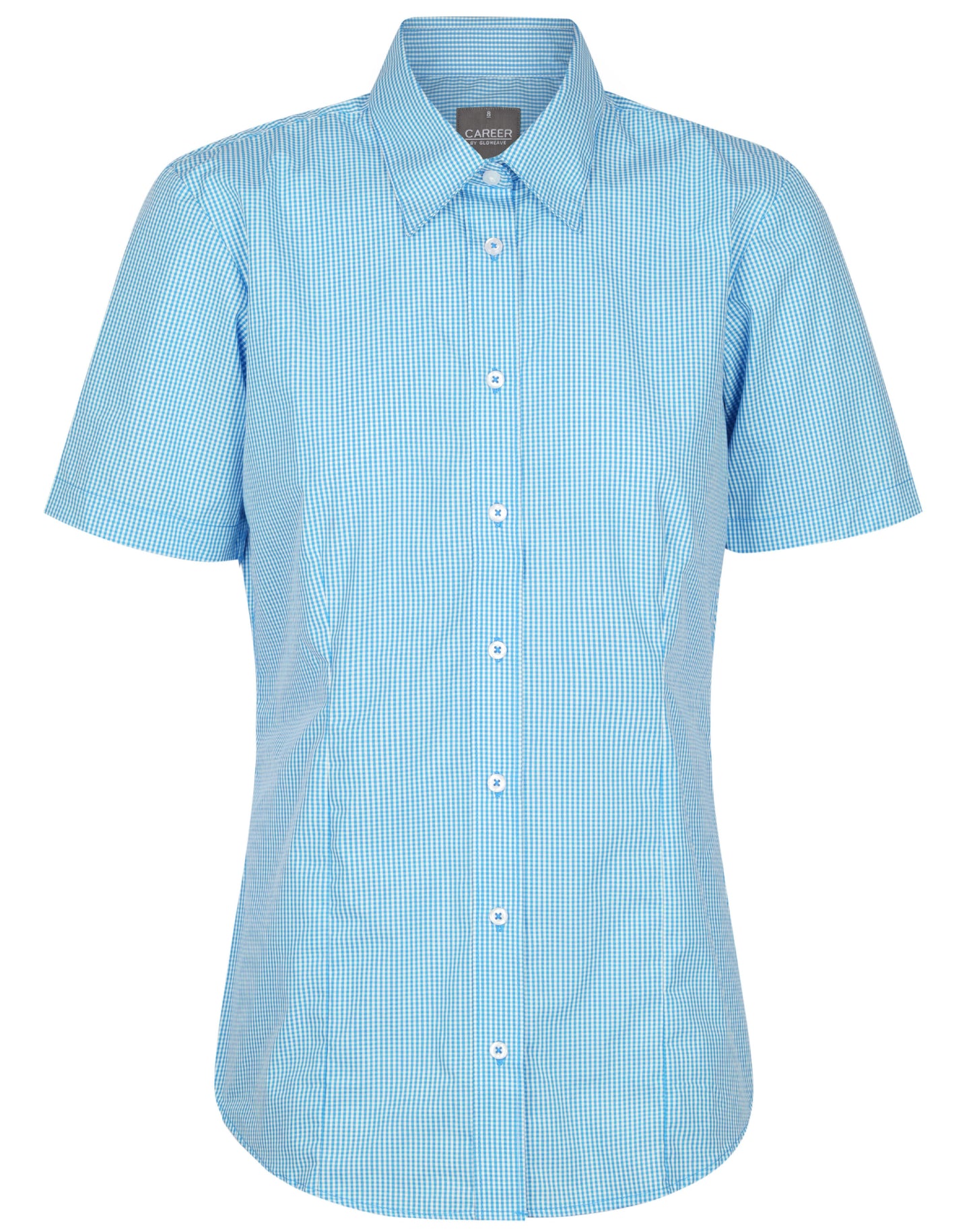 Womens Gingham Short Sleeve Shirt