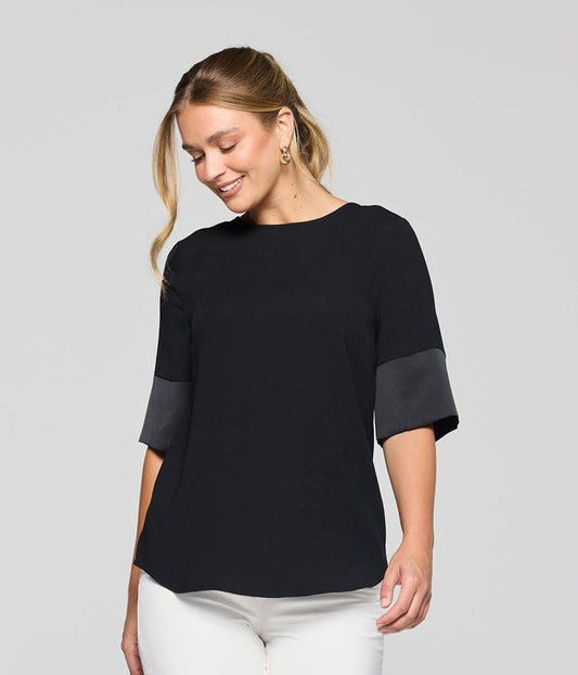 Womens Celine Contrast Cuff Top