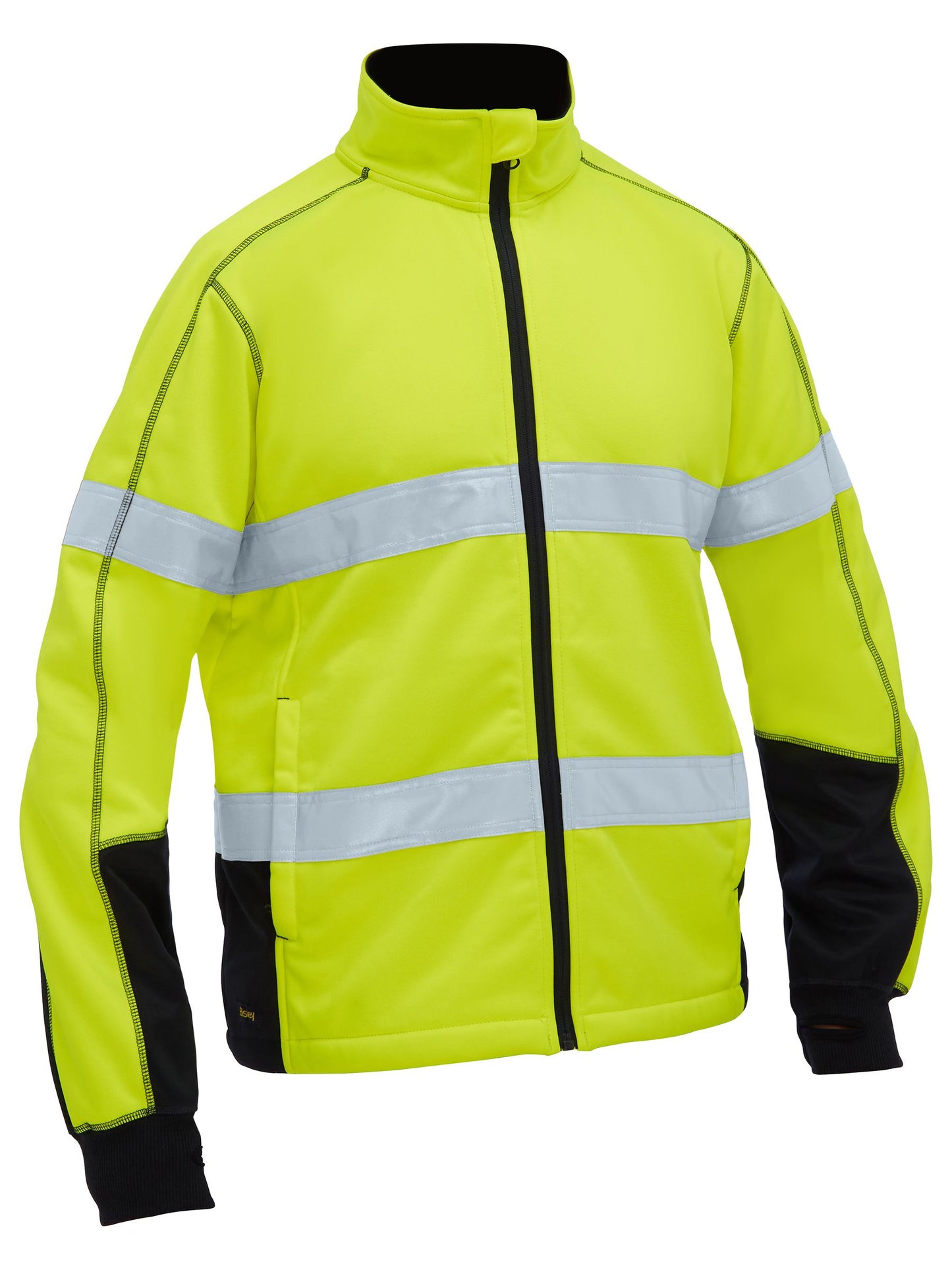 Men's Taped Hi Vis Zip Front Fleece - 3 - Fleece