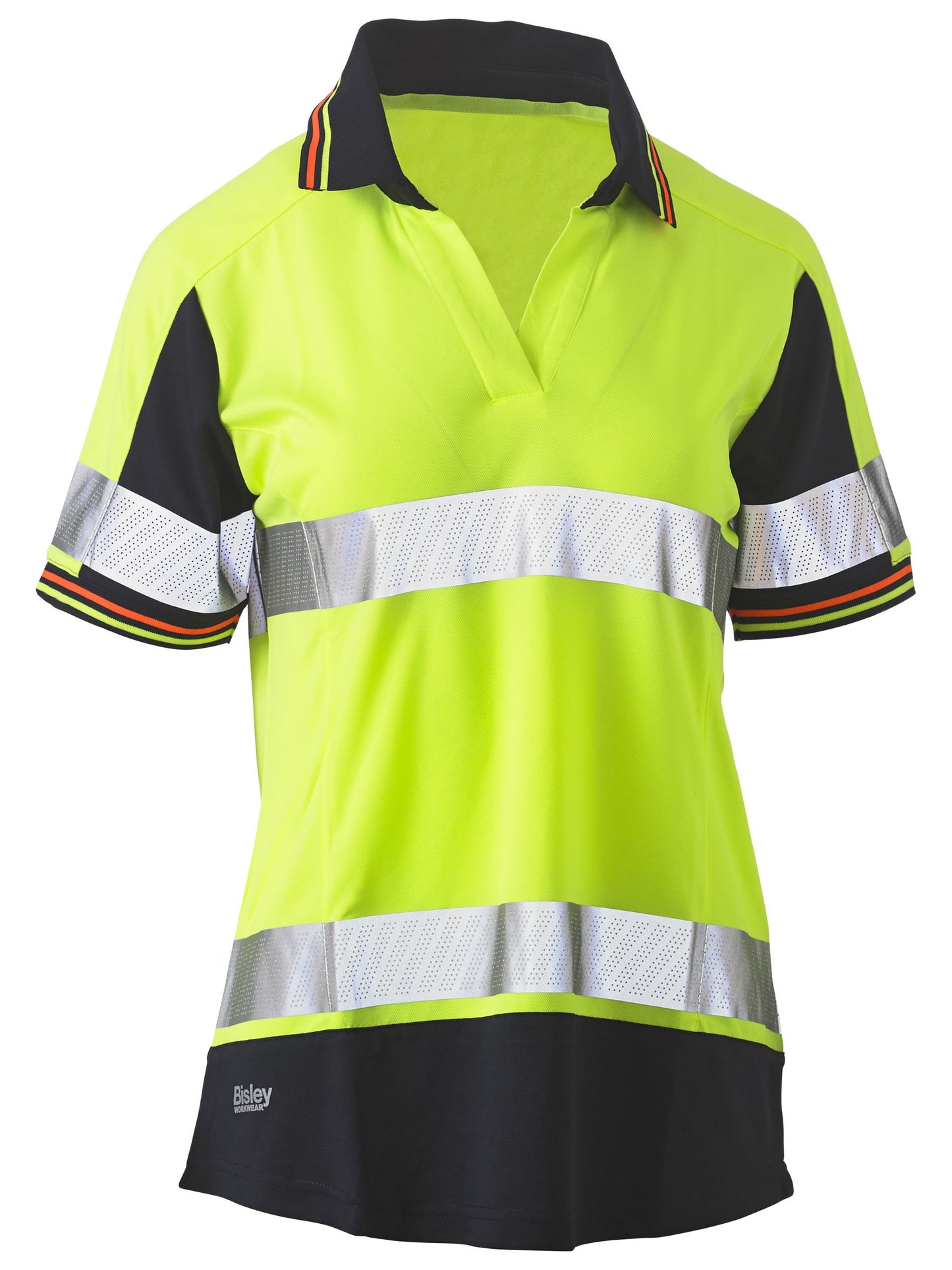 Women's Taped Two Tone Hi Vis V-Neck Polo - 3 - Polo