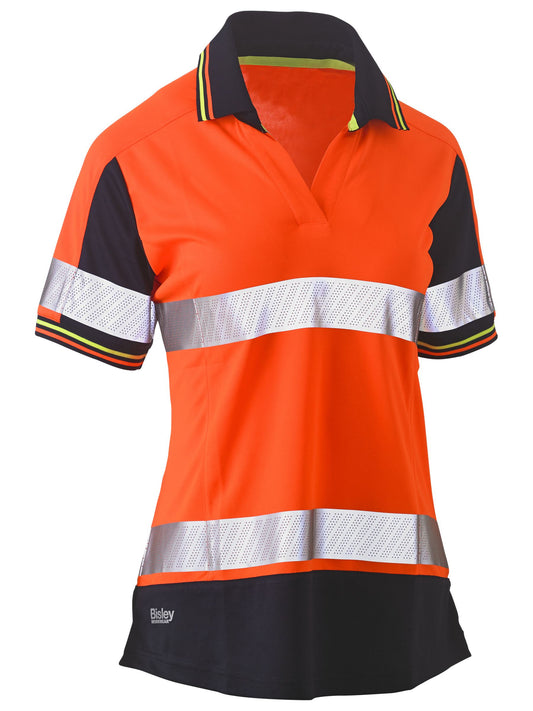Women's Taped Two Tone Hi Vis V-Neck Polo