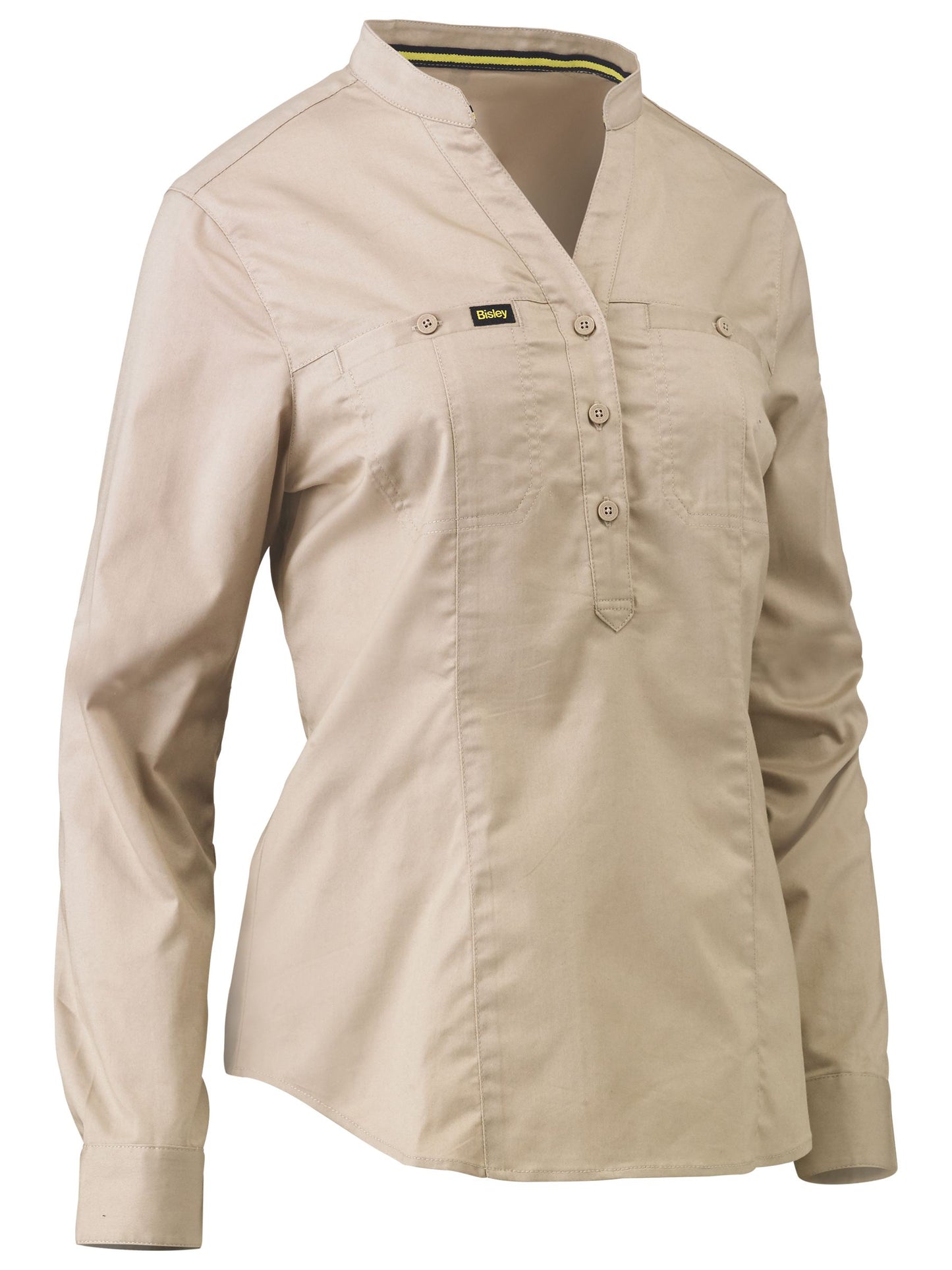 Women's Stretch V-Neck Closed Front Shirt - 3 - Shirt