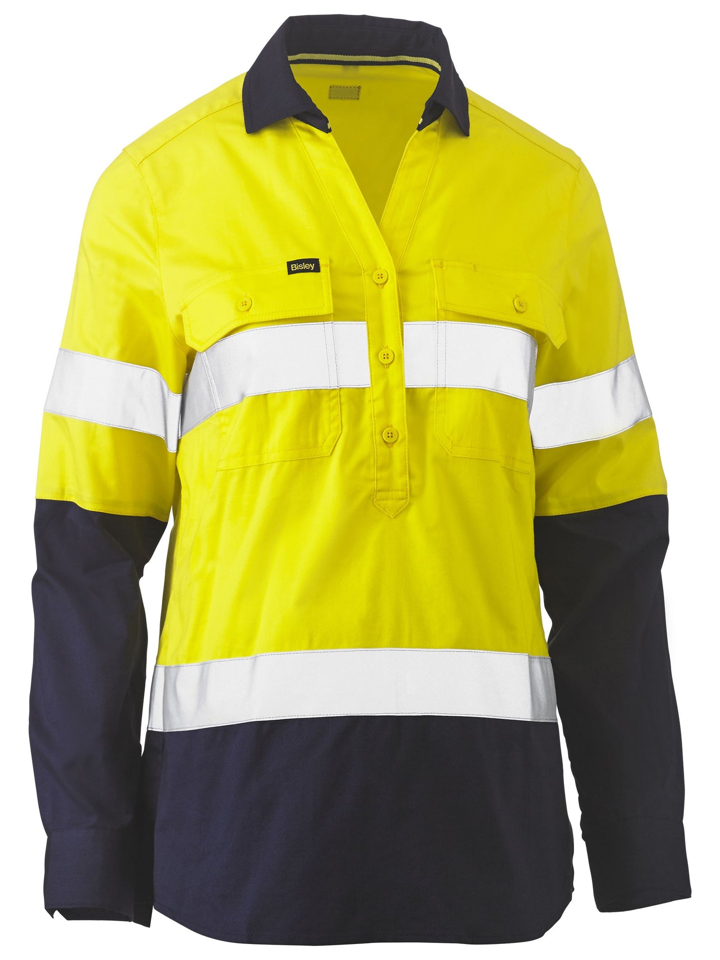Womens Taped Hi Vis Stretch Closed Front Shirt - 2 - Shirt
