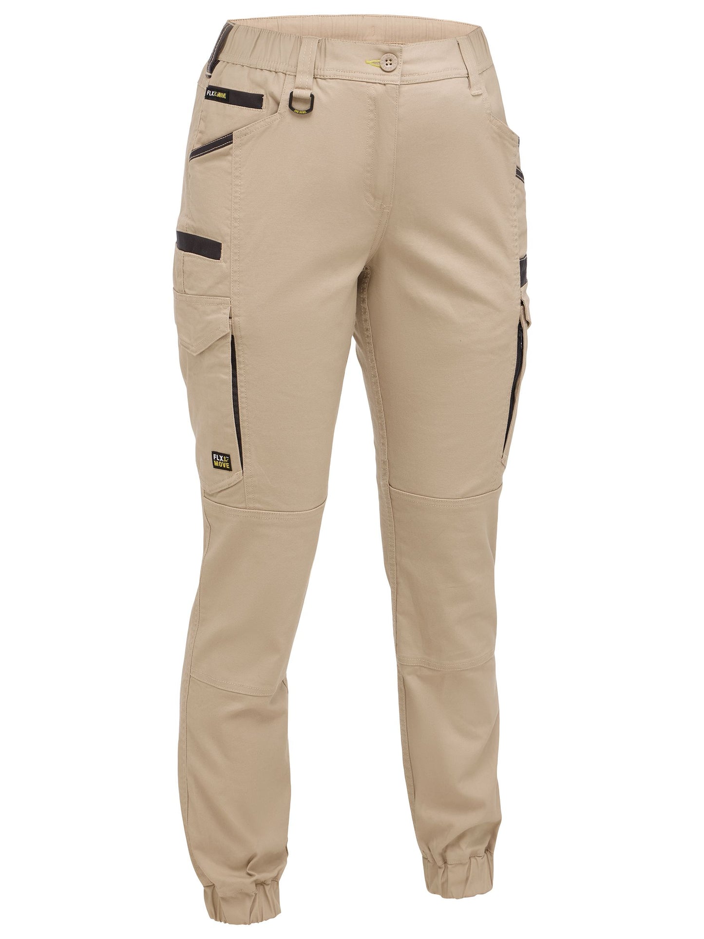 Womens Flx & Move™ Elastic Waist Cargo Cuffed Pants - 4 - Pants