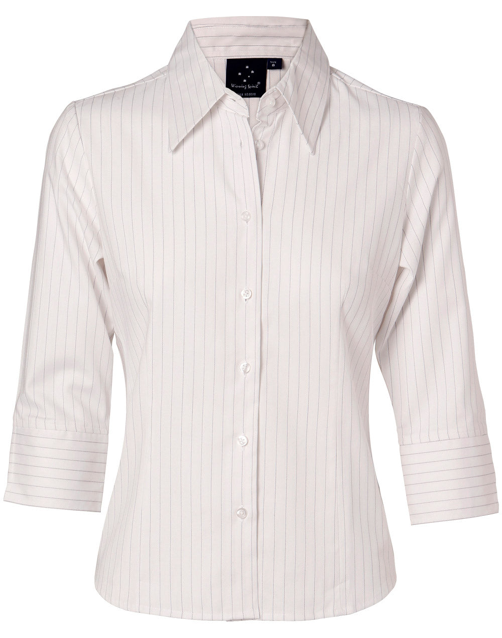 Ladies 3/4 Sleeve Stretch Stripe Shirt