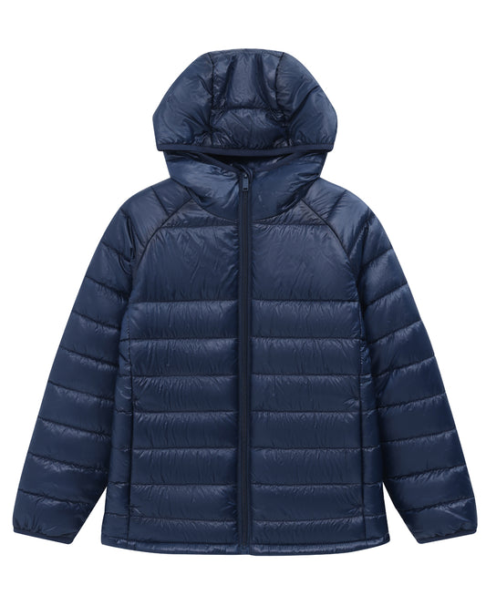 Kids' Sustainable Lightweight Hooded Puffer Jacket