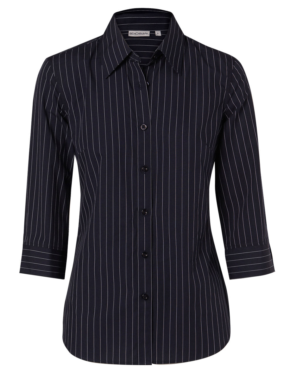 Women's Pin Stripe 3/4 Sleeve Shirt - 2 - Shirt