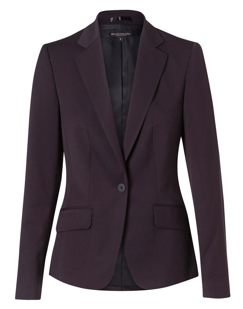 Women's One Button Cropped Jacket in Poly/Viscose Stretch