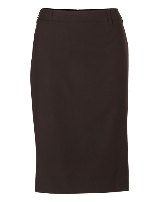 Women's Mid Length Lined Pencil Skirt in Poly/Viscose Stretch