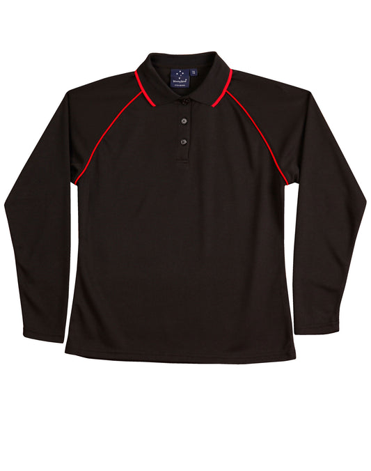 Ladies' cooldry raglan L/S polo