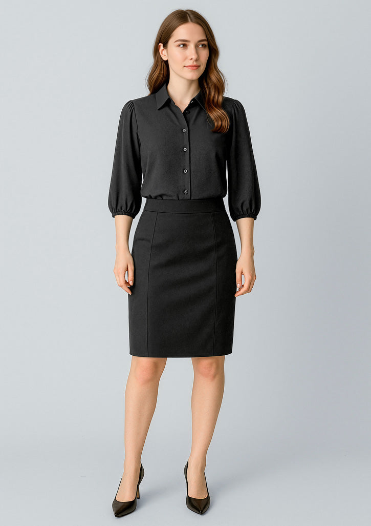 Womens Cool Stretch Mid-waist Pencil Skirt - 1 - Skirt
