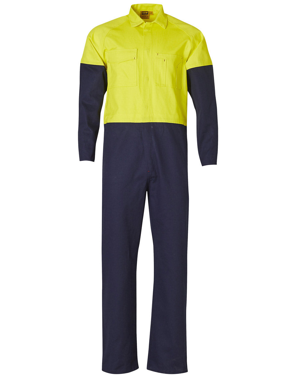 Hi-Vis Two Tone Men's Cotton Drill Coverall-Stout
