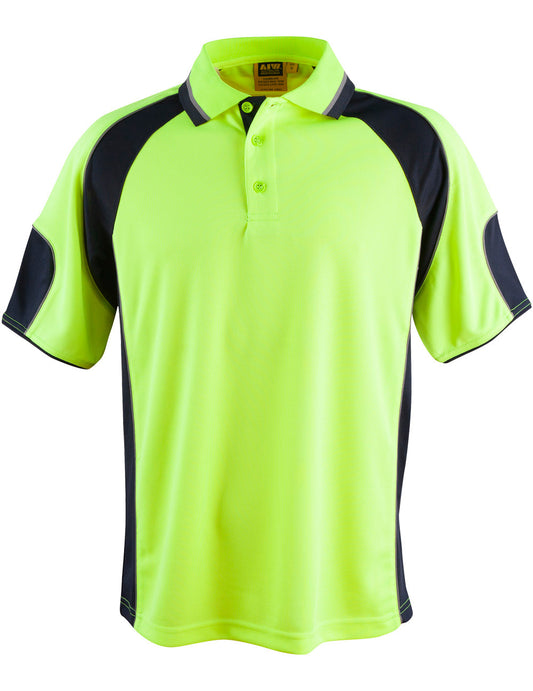Men's Hi-Vis Cooldry Contrast Polo with Sleeve Panels