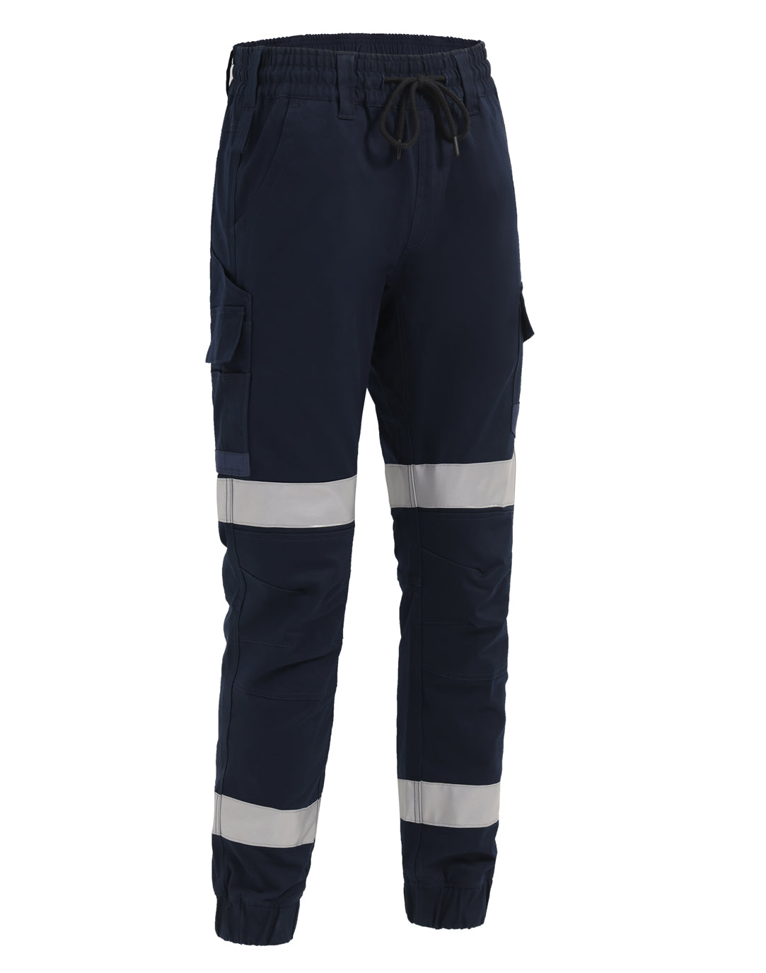 Cotton Stretch Drill Cuffed Work Pants With Tapes