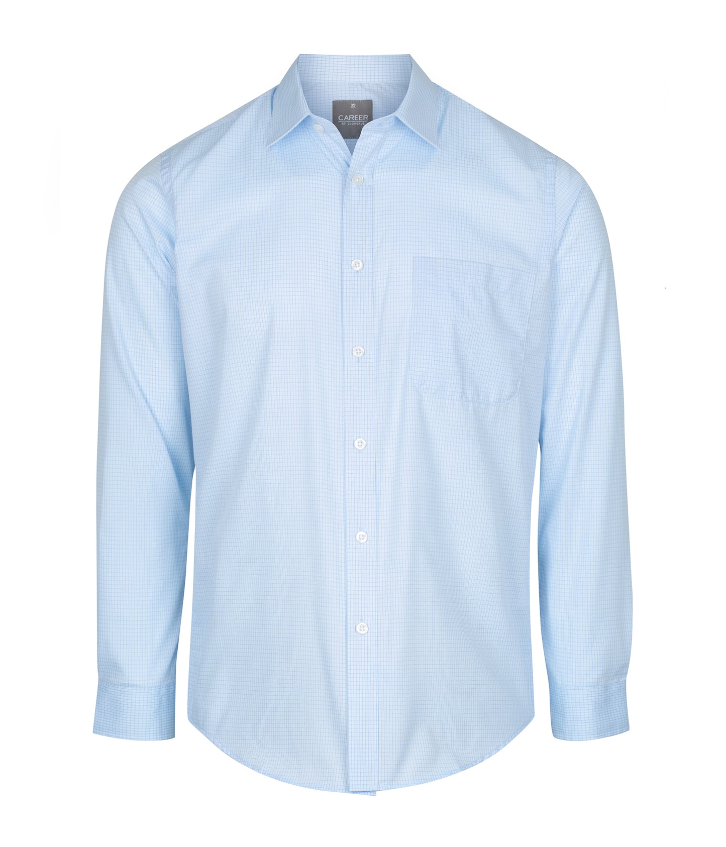 Mens Textured Mini Check Long Sleeve Shirt