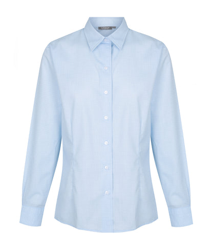 Womens Bell Textured Mini Check Long Sleeve Shirt