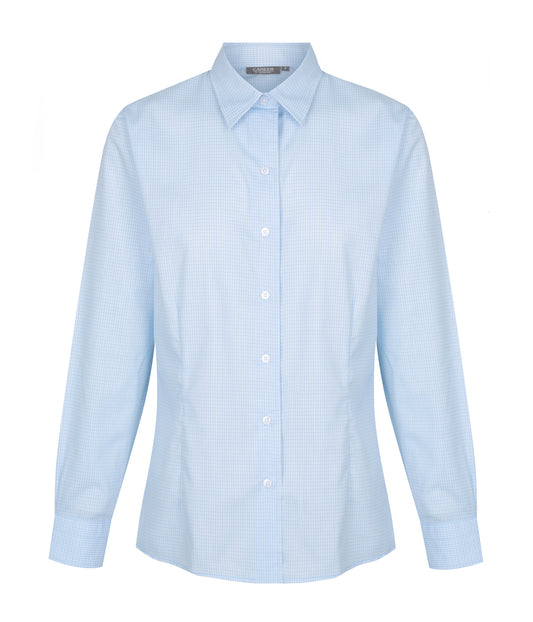 Womens Bell Textured Mini Check Long Sleeve Shirt