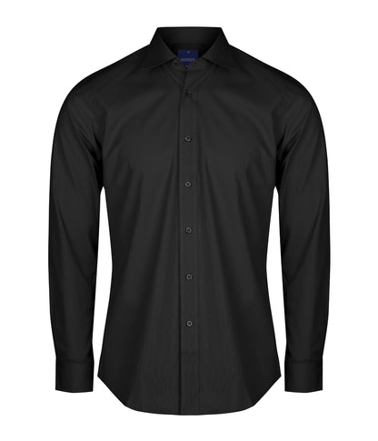Mens Nicholson Premium Poplin Long Sleeve Shirt - Slim Fit