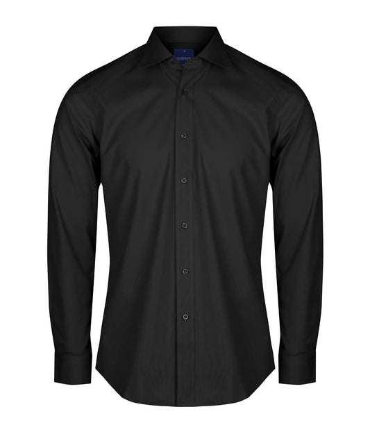 Mens Nicholson Premium Poplin Long Sleeve Shirt - Slim Fit