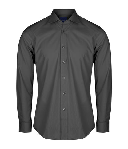 Mens Nicholson Premium Poplin Long Sleeve Shirt - Slim Fit