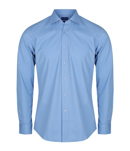 Mens Nicholson Premium Poplin Long Sleeve Shirt - Slim Fit