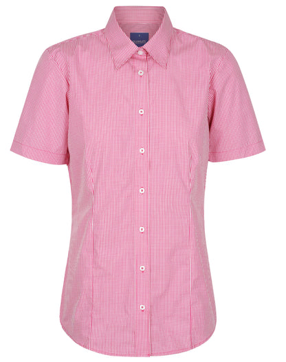 Womens Gingham Short Sleeve Shirt