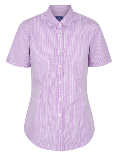 Womens Gingham Short Sleeve Shirt