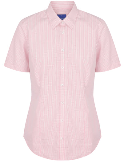 Womens Gingham Short Sleeve Shirt