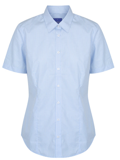 Womens Gingham Short Sleeve Shirt