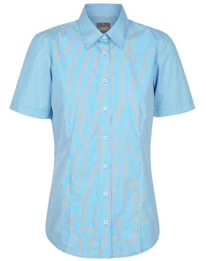 Womens Gingham Short Sleeve Shirt