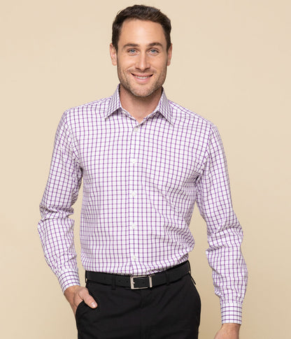 Mens Bourke Oxford Check Long Sleeve Shirt