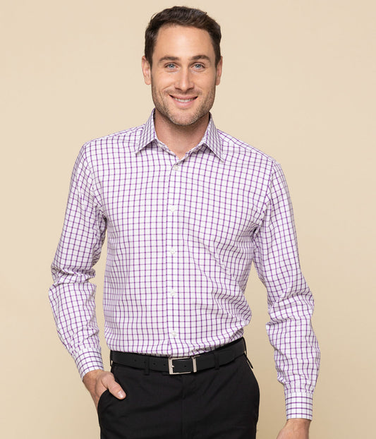 Mens Bourke Oxford Check Long Sleeve Shirt