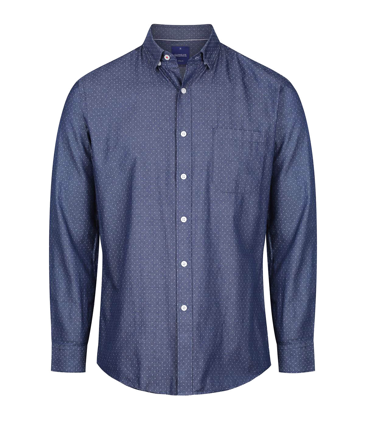 Mens Wellington Denim Dobby Long Sleeve Shirt