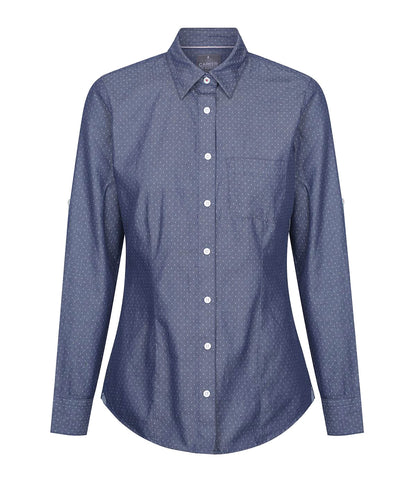 Womens Wellington Denim Dobby Long Sleeve Shirt