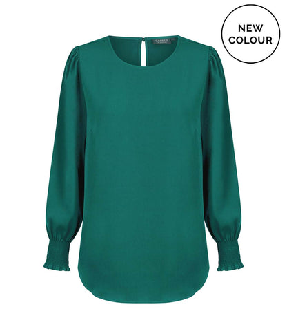 Womens Freya Shirred Cuff Soft Top
