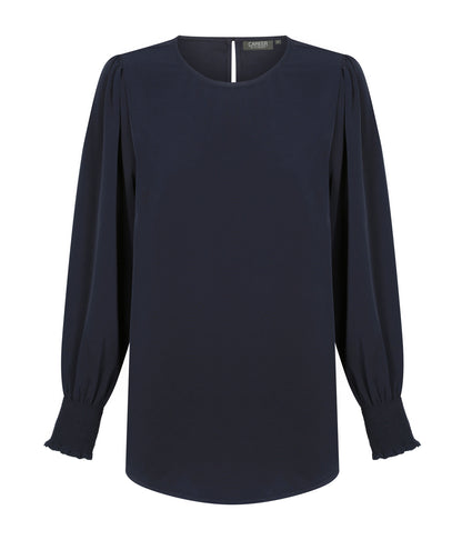 Womens Freya Shirred Cuff Soft Top