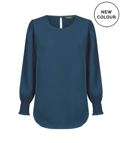 Womens Freya Shirred Cuff Soft Top
