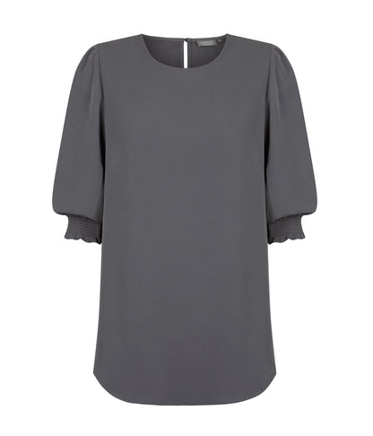 Womens Lola 3/4 Sleeve Shirred Cuff Top
