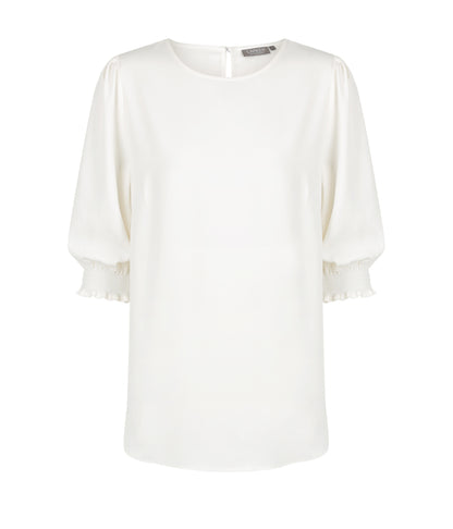 Womens Lola 3/4 Sleeve Shirred Cuff Top