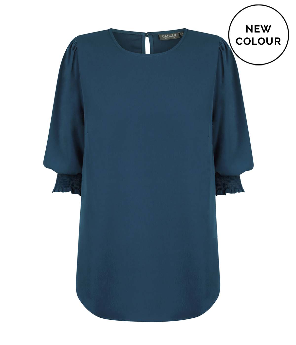 Womens Lola 3/4 Sleeve Shirred Cuff Top