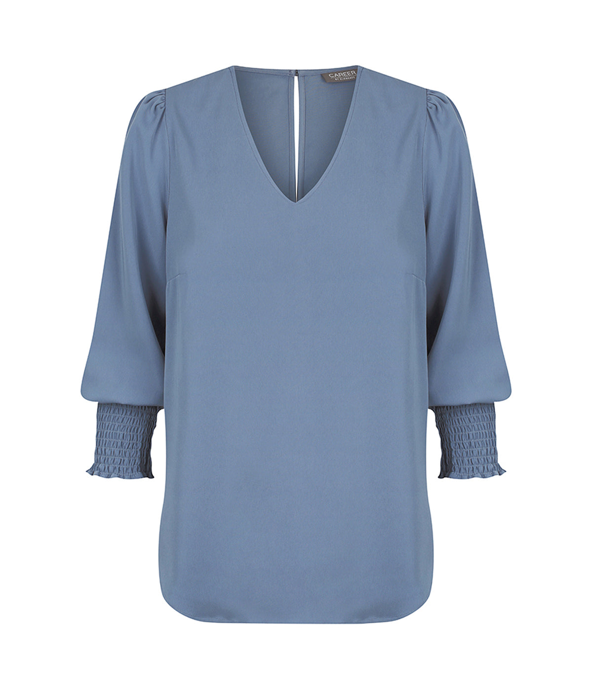 Womens Cleo Shirred Cuff V Neck