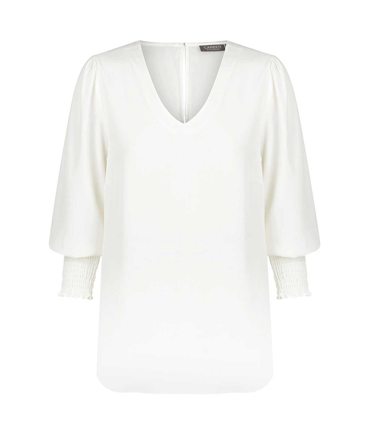 Womens Cleo Shirred Cuff V Neck