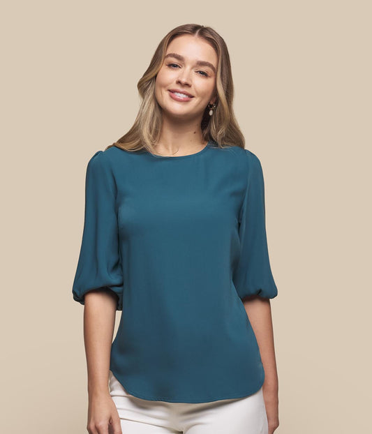 Womens Poppy Puff Sleeve Top