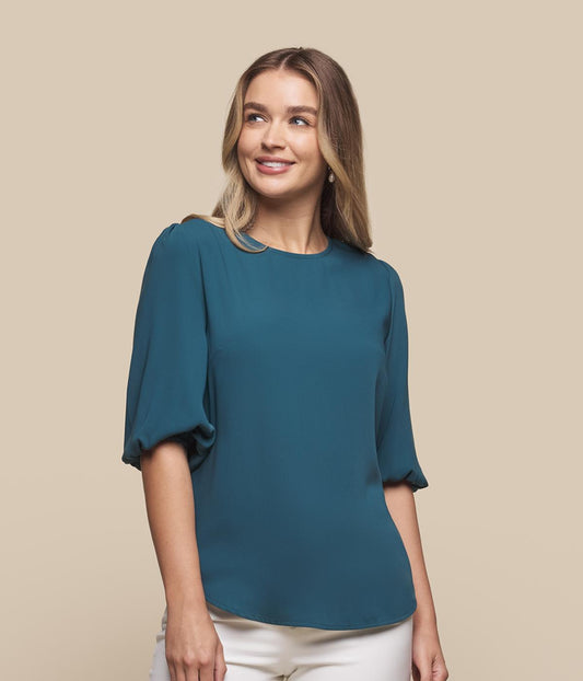 Womens Poppy Puff Sleeve Top