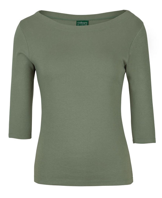 C of C LADIES 3/4 SLEEVE BOAT NECK TEE