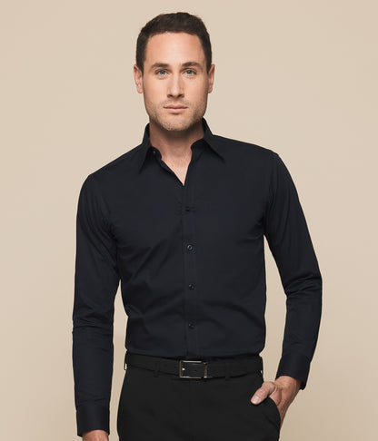 Mens Olsen Cotton Stretch Shirt - Slim Fit