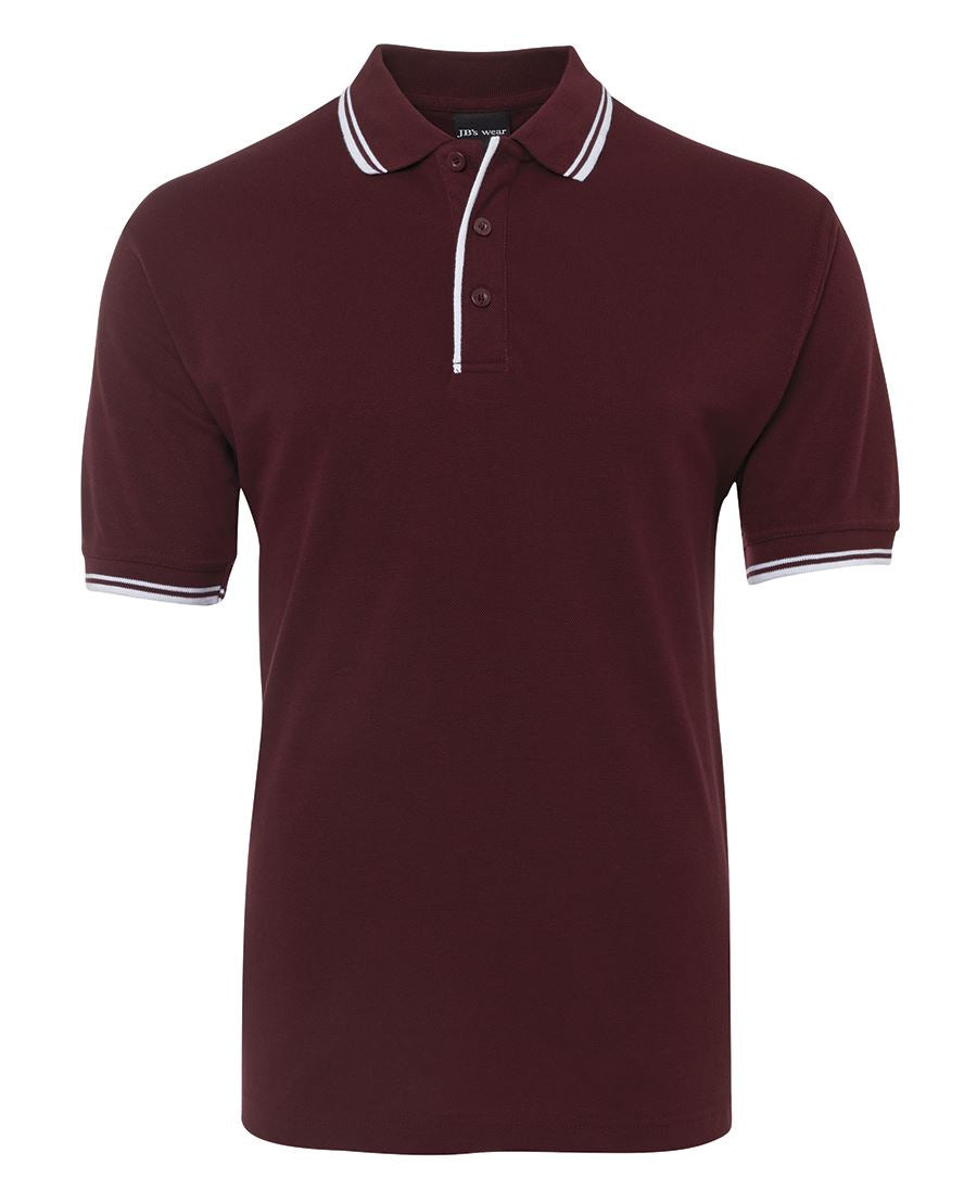 JB's CONTRAST POLO MAROON /WHITE