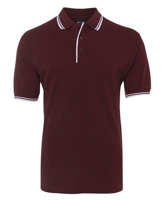 JB's CONTRAST POLO MAROON /WHITE