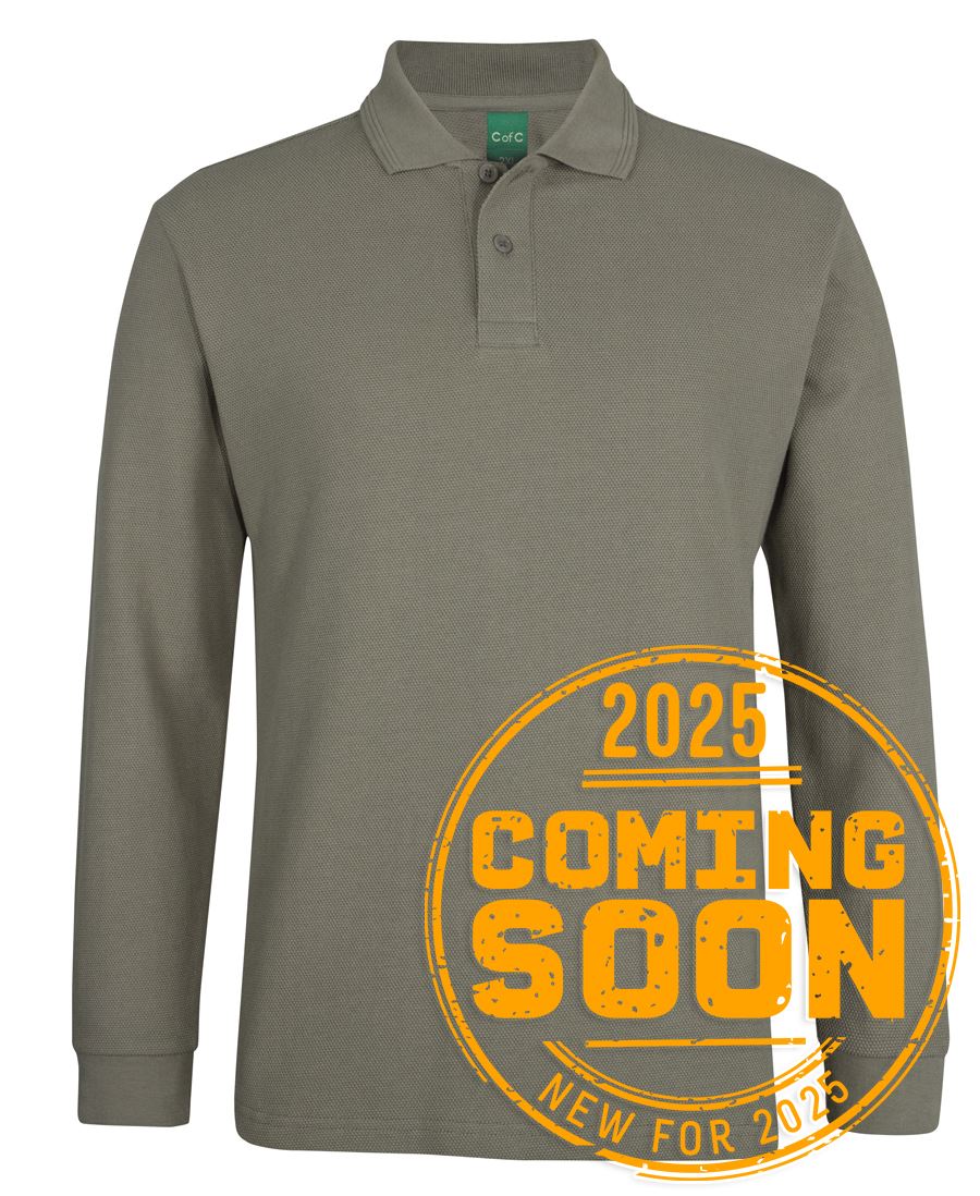 C of C L/S 320G POPCORN COTTON POLO